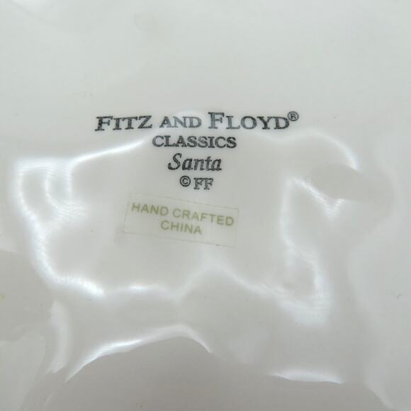 Fitz & Floyd Classics Santa Platter with Cat Ceramic Christmas Cookie Plate Tray - Picture 10 of 10